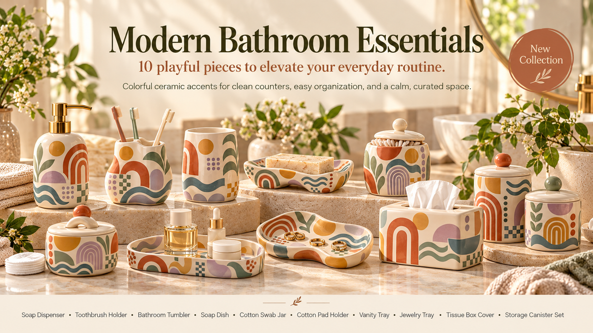 Livaral colorful ceramic bathroom accessories collection