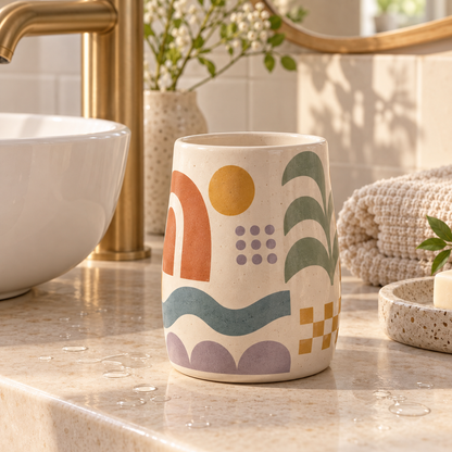 Livaral Artful Ceramic Bathroom Rinse Cup, view 1