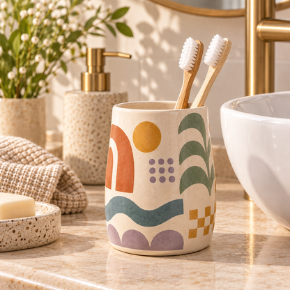 Livaral Artful Ceramic Bathroom Rinse Cup, view 2