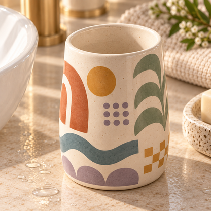 Livaral Artful Ceramic Bathroom Rinse Cup, view 3
