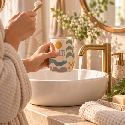 Livaral Artful Ceramic Bathroom Rinse Cup, view 4