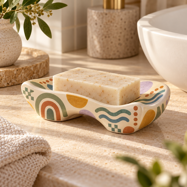 Livaral® Artful Ceramic Sculpted Soap Dish