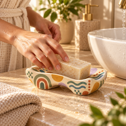 Livaral Artful Ceramic Sculpted Soap Dish, view 4