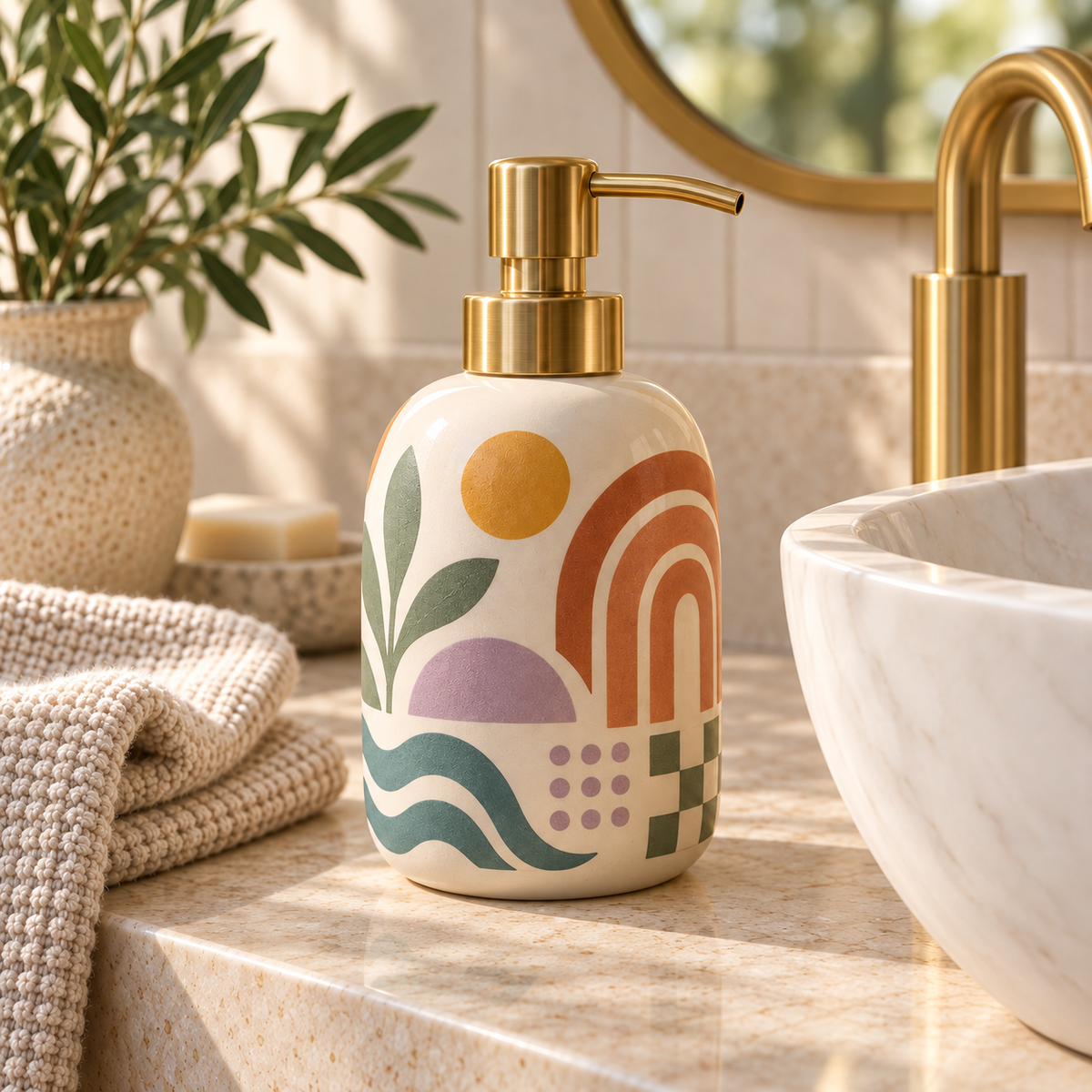 Livaral Artful Ceramic Liquid Soap Dispenser, view 2